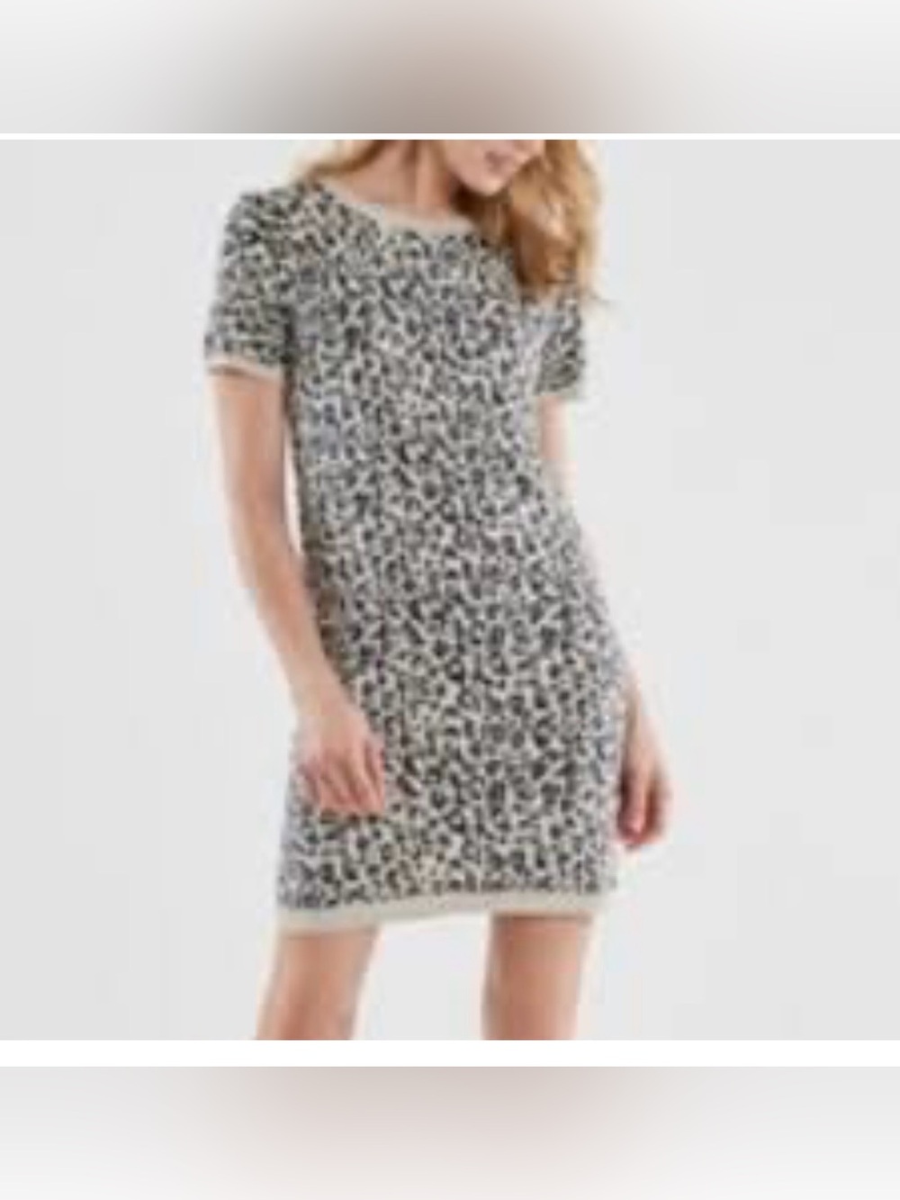 525 America Black and White Leopard Shift Dress